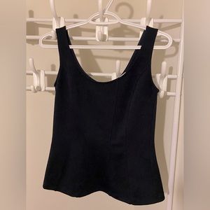 Banana Republic Navy Zip-back Peplum Top